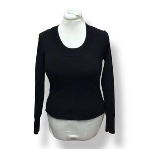 Grace Dane Lewis Women’s Long Sleeve Scoop Neck Knitted Top VTG 90s Black L
